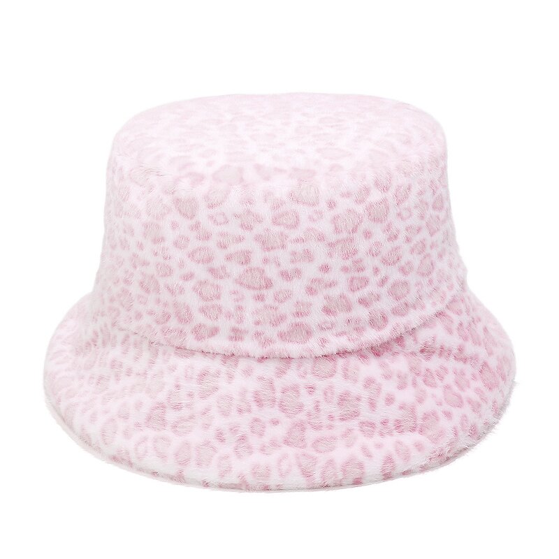 Winter Bucket Hat Supplier - OEM Women's Fashion Leopard Faux Fur Panama
