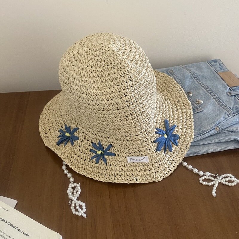 Straw Bucket Hat Supplier - OEM 2026 New Women's Bohemian Embroidery Flower