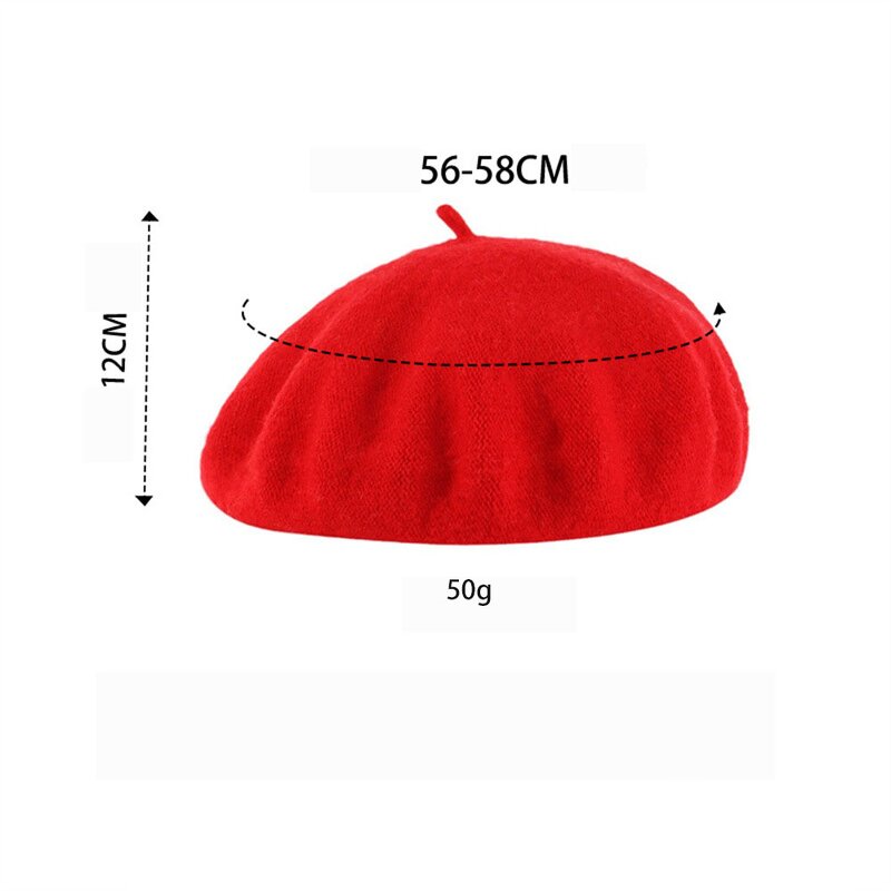 Wool Beret Supplier - OEM Girls Women Vintage Plain Solid Color Elegant