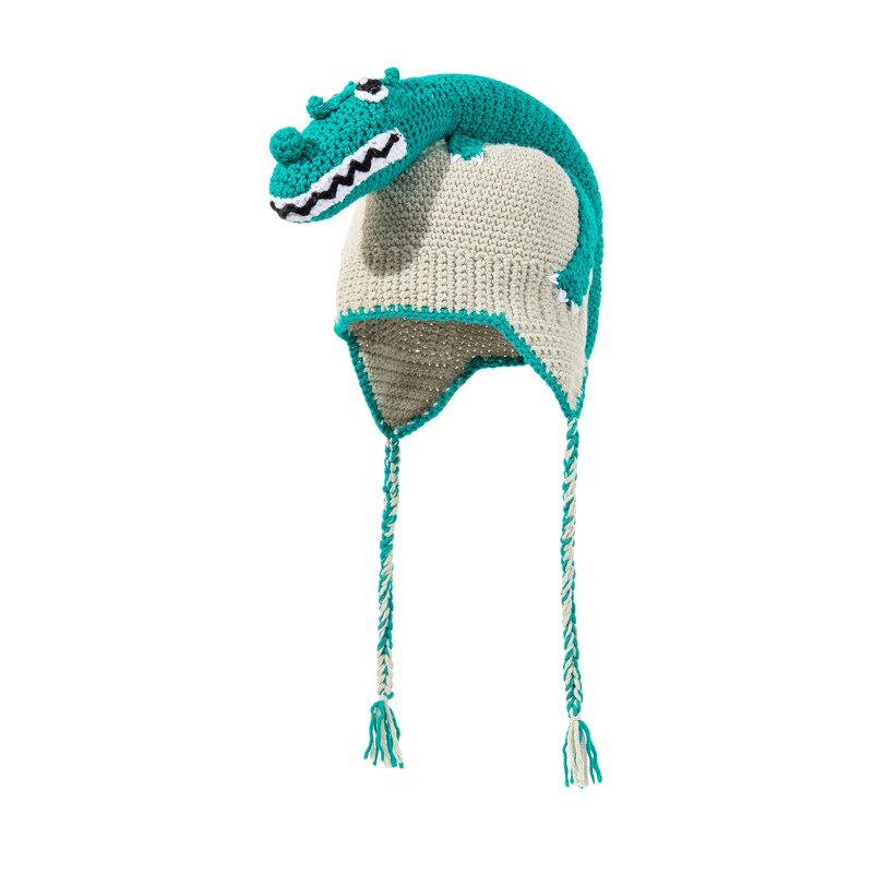Knitted Hat Supplier - OEM Premium Milk Cotton Dinosaur Braid Hat