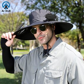 Solar Charging Hat Manufacturer - OEM Wholesale Large Edge UV Resistant Windproof