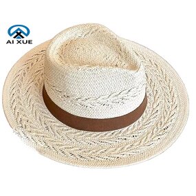 Straw Hat Manufacturer - OEM French High-end Hollow Mesh Flat Top Summer