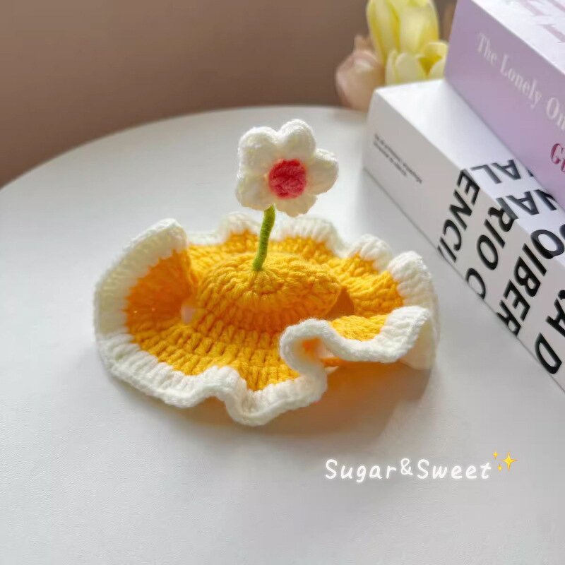 Cat Hat Supplier - OEM Cute Flower Handmade Funny Pet Headwear