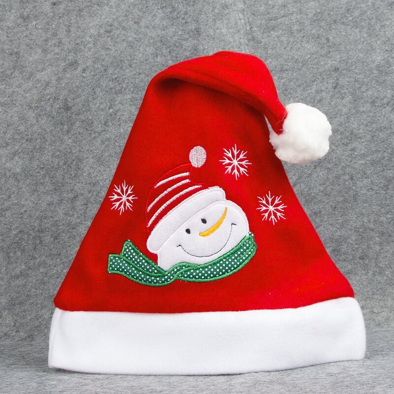 Santa Hat Supplier - OEM 2026 Nice Plush Red Holiday Double Liner