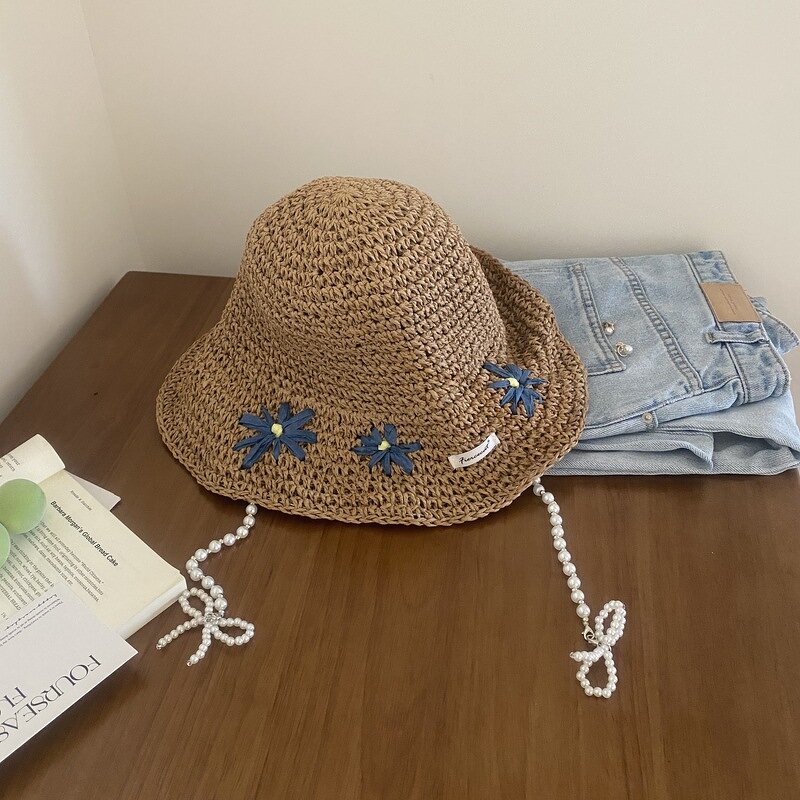 Straw Bucket Hat Supplier - OEM 2026 New Women's Bohemian Embroidery Flower