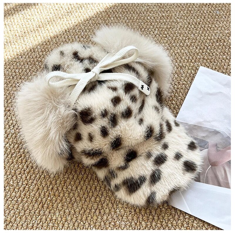 Earmuffs Supplier - OEM 2025 New Cute Retro Leopard Plush Acrylic