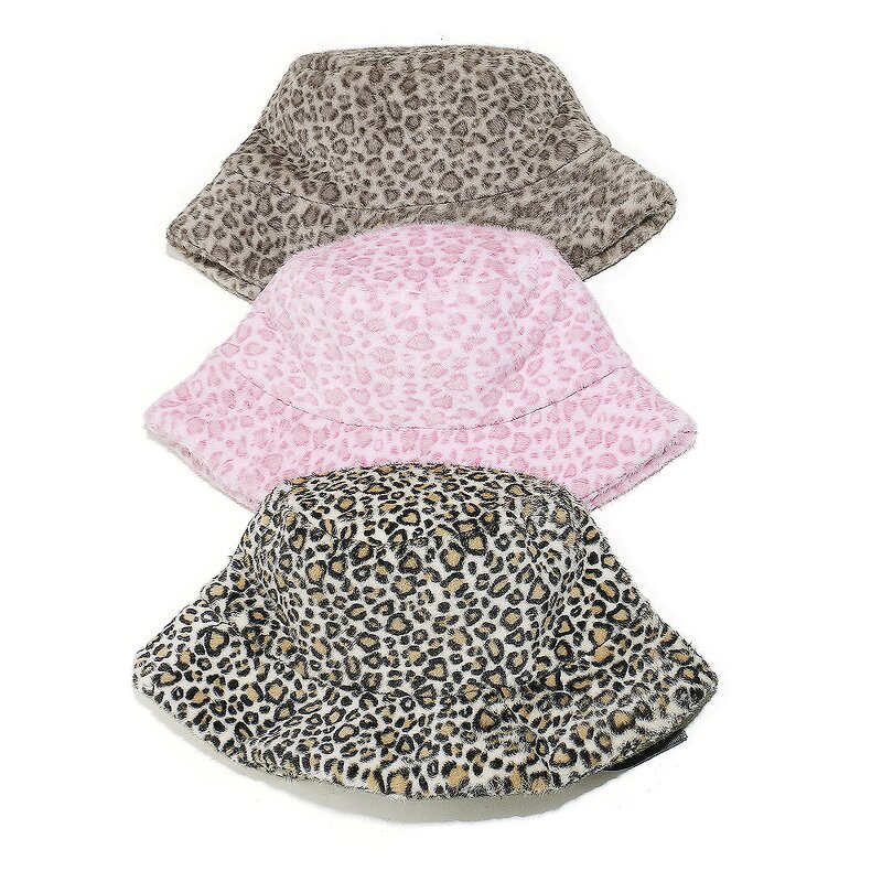 Winter Bucket Hat Supplier - OEM Women's Fashion Leopard Faux Fur Panama
