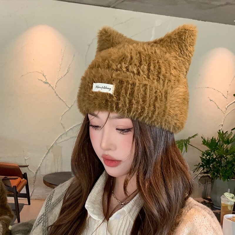 Women's Beanie Manufacturer - OEM Winter Nylon Skull Cat Ear Fluffy