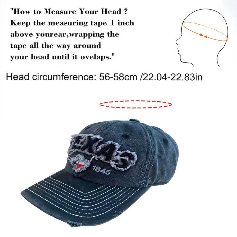 Baseball Cap Manufacturer - OEM Cross-border Retro Denim Texas Embroidered