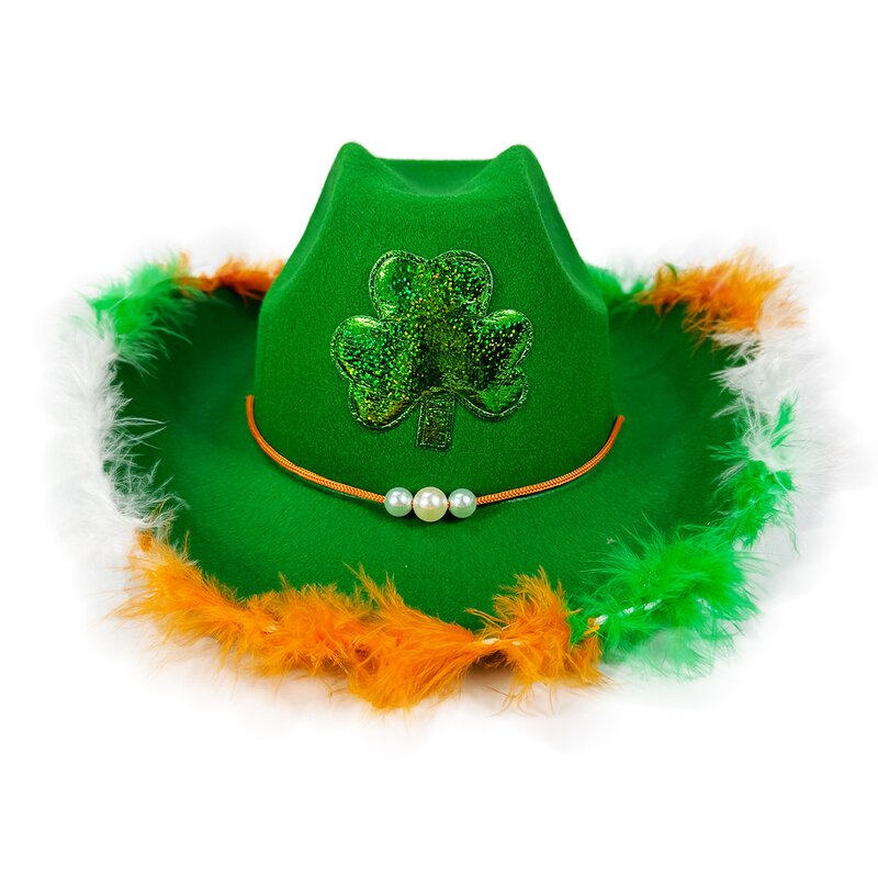 St. Patrick's Hat Factory - OEM Adult Cowboy Irish Green Clover Design