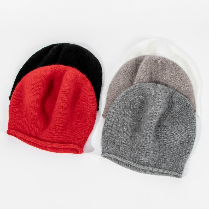 Rabbit Fur Beanie Supplier - OEM 100% Warm Soft Knitted Lantern Hat