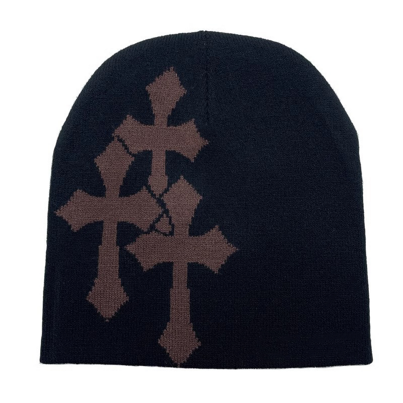 Knitted Beanie Supplier - OEM Custom Unisex Jacquard Cross European American