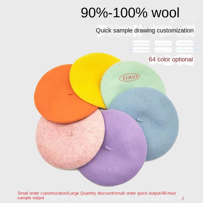 Wool Beret Supplier - OEM Factory Custom Wholesale Winter Embroidery Logo