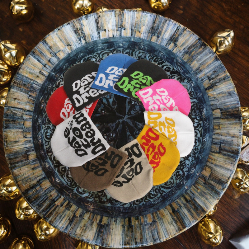 Beanie Hat Supplier - OEM Y2K Jacquard Puff Print Striped 100% Acrylic