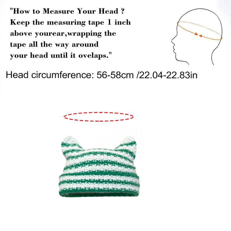 Knitted Hat Supplier - OEM Korean Style Ins Ear Striped 3D Embroidery