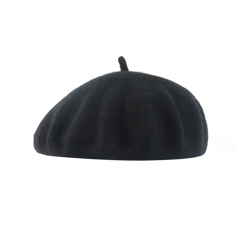 Wool Beret Supplier - OEM Girls Women Vintage Plain Solid Color Elegant