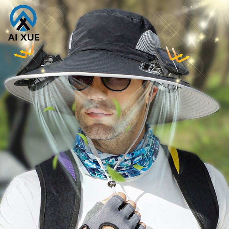 Solar Charging Hat Manufacturer - OEM Wholesale Large Edge UV Resistant Windproof
