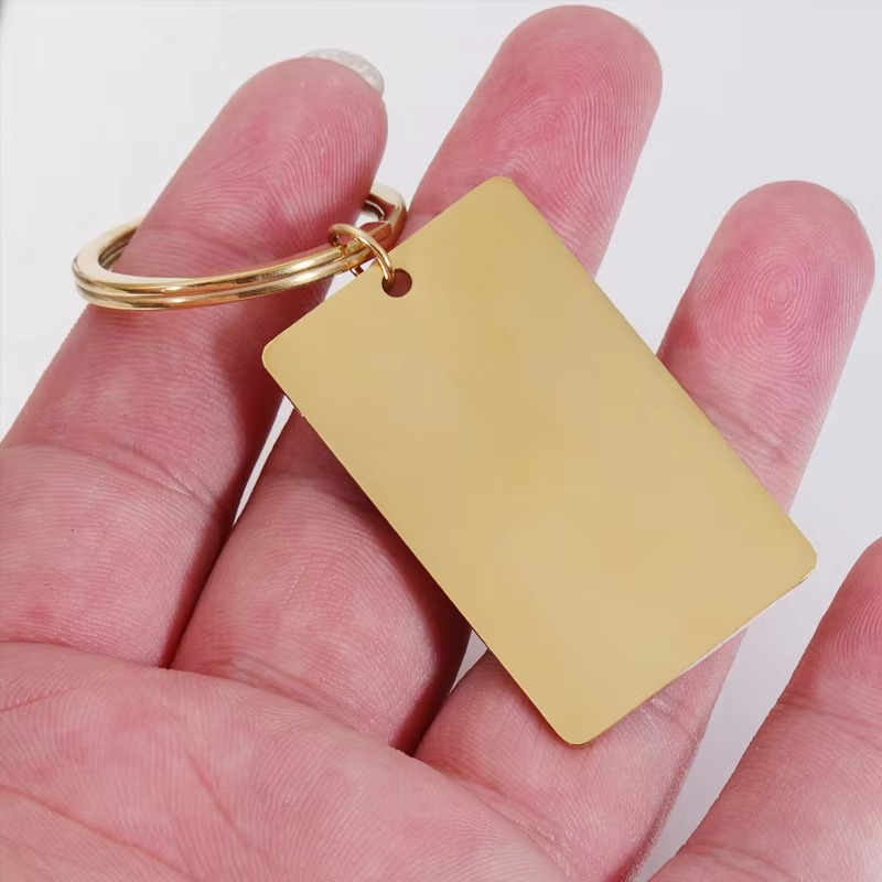 Rectangle Keychain Factory - OEM 24K Gold Plated Blank