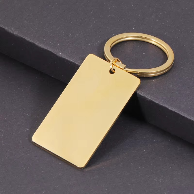 Rectangle Keychain Factory - OEM 24K Gold Plated Blank