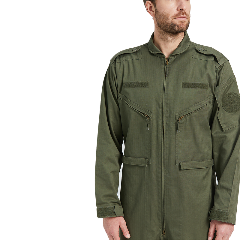 Men's Coveralls Supplier - OEM 100% Cotton Olive Green Zip up Pockets