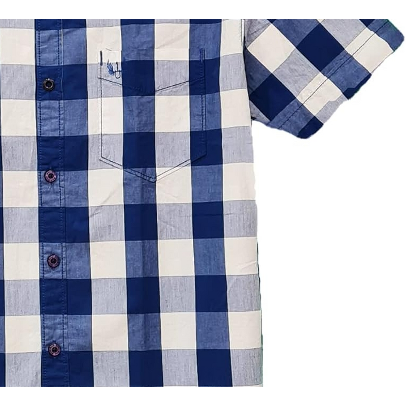 Mens Shirt Supplier - OEM Short Sleeve Checkered Print Summer Casual