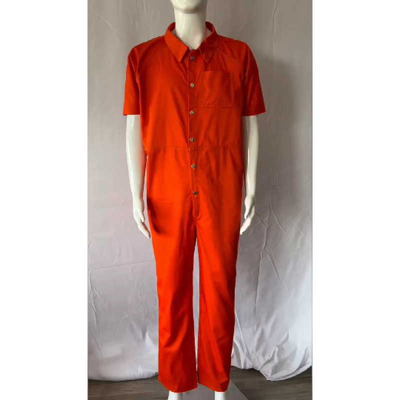 Prisoner Jumpsuit Supplier - OEM Durable Summer Hemmed Sleeve Polyester