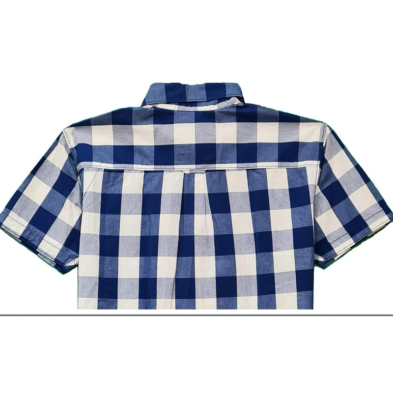 Mens Shirt Supplier - OEM Short Sleeve Checkered Print Summer Casual