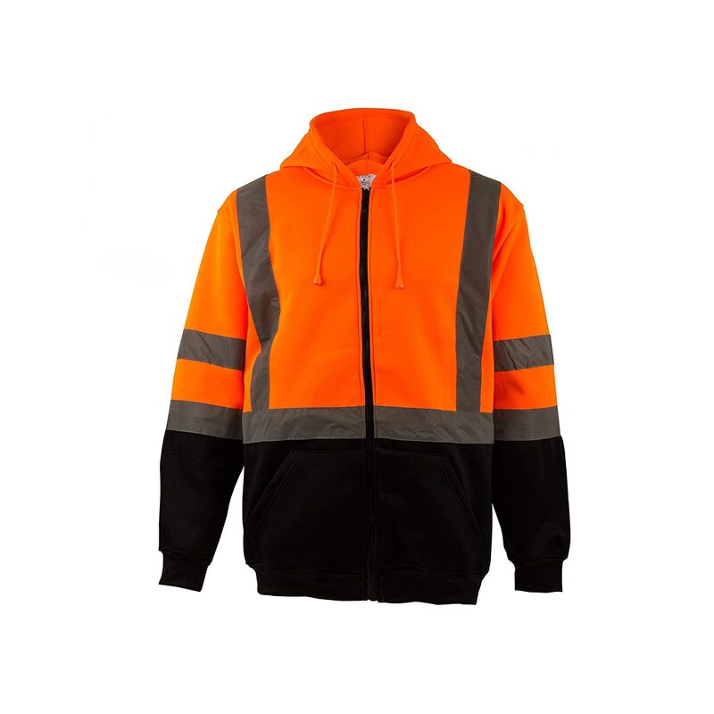 Safety Hoodie Factory - OEM Hi Vis Reflective Orange Black Long Sleeve