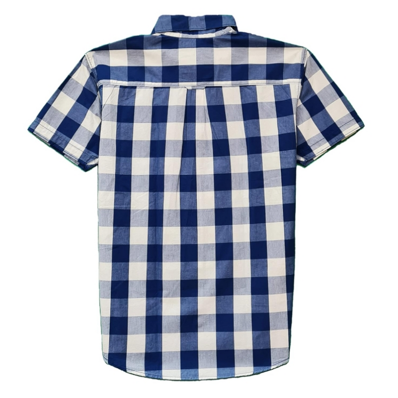 Mens Shirt Supplier - OEM Short Sleeve Checkered Print Summer Casual