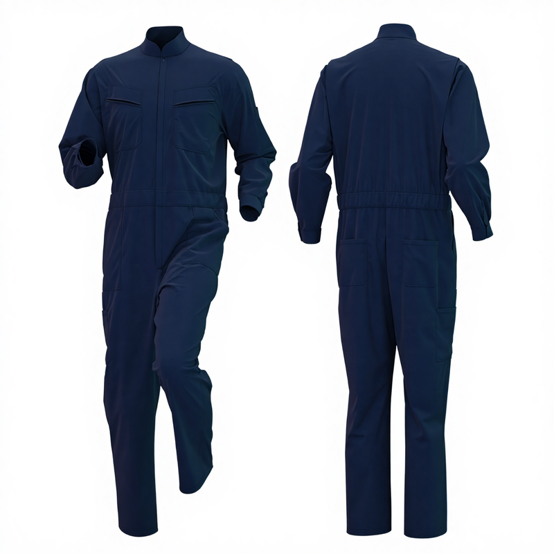 Work Coveralls Supplier - OEM Stand-Collar Spring Autumn Solid Color