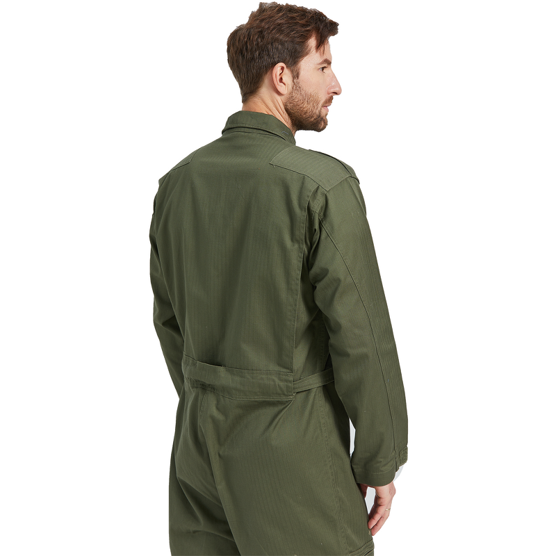 Men's Coveralls Supplier - OEM 100% Cotton Olive Green Zip up Pockets