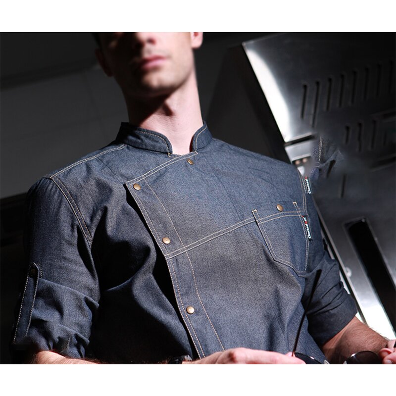 Chef Jacket Factory - OEM High Quality Chef Waiter Woven Denim
