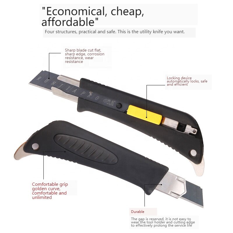 Utility Knife Manufacturer - OEM 18mm SK4 Black Blade Easy-change