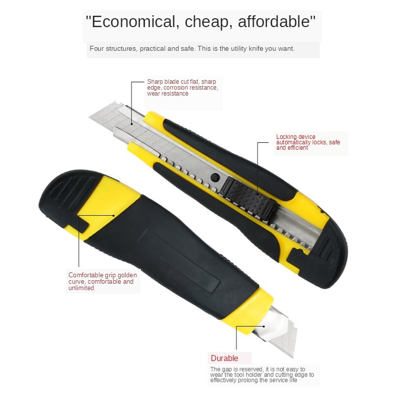 Utility Knife Factory - OEM 18mm Auto Lock Economy Plastic