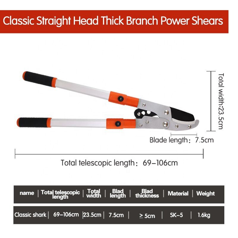 Long Pole Pruner Factory - OEM SK5 High Carbon Steel Straight Thick