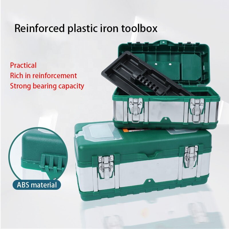 Hard Plastic Toolbox Manufacturer - OEM Steel Lock Rolling Storage Case Set