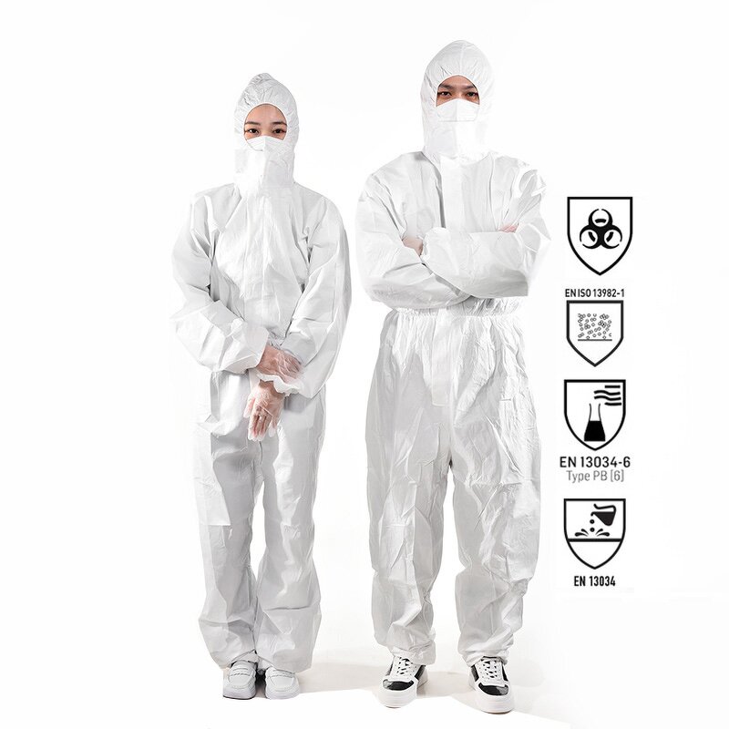 Protective Coveralls Supplier - OEM SMS PPE Microporous Nonwoven Hazmat