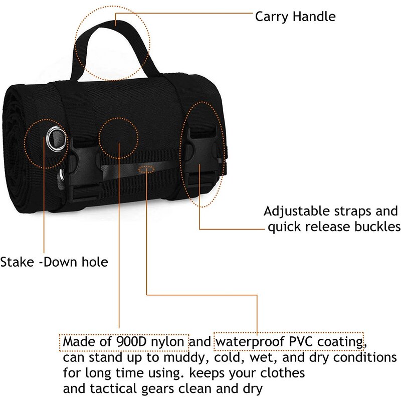 Shooting Mat Manufacturer - OEM Padded Prone Roll-up Tactical Blanket