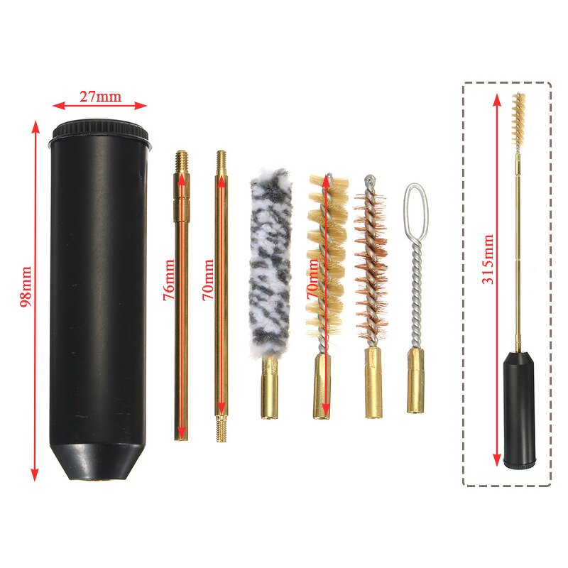 Gun Cleaning Brushes Kit Factory - OEM 7-Piece Barrel Cleaning for 9mm