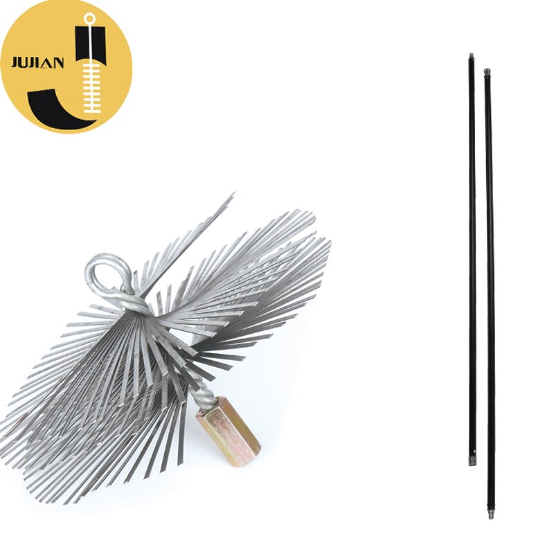 Industrial Chimney Brush Factory - OEM Flat Steel Wire Long Handle Rotating