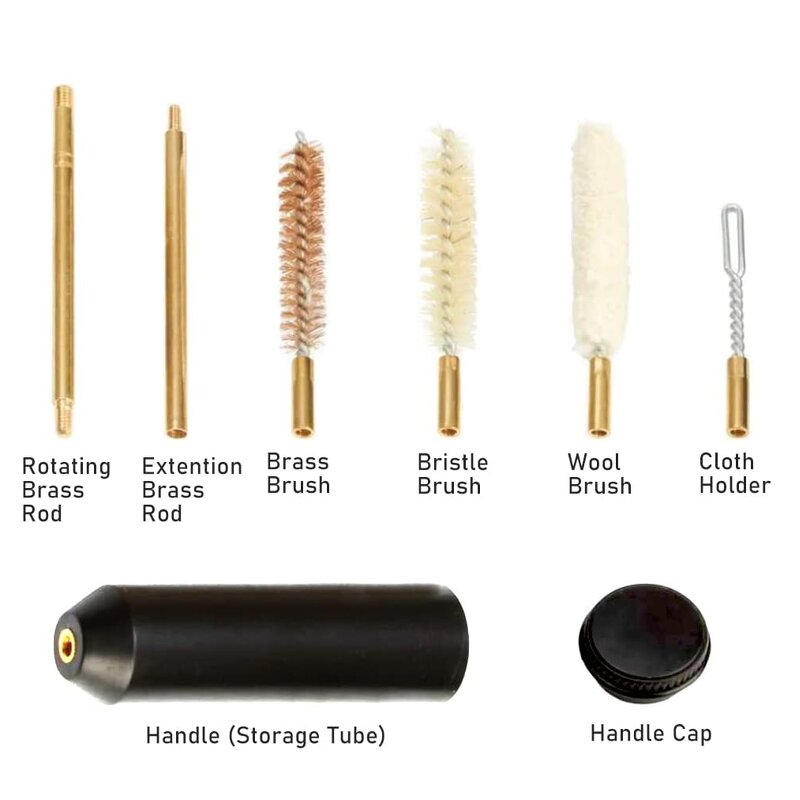 Gun Cleaning Brushes Kit Factory - OEM 7-Piece Barrel Cleaning for 9mm