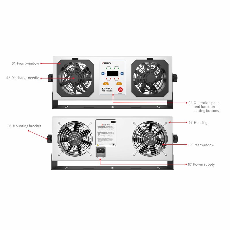 ESD Ionizer Blower Manufacturer - OEM KF-40AR Two Head Benchtop