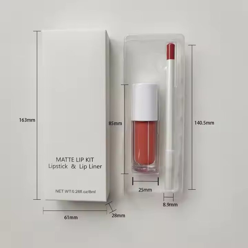 Lip Set Package Factory - OEM Matte Brown Red Nude 2 in 1 Kit