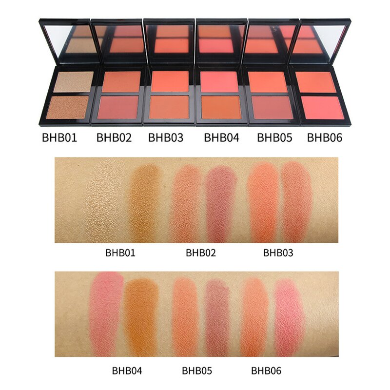 Duo Blush Contour Factory - OEM Hot Face 2 in 1 Highlighter Powder