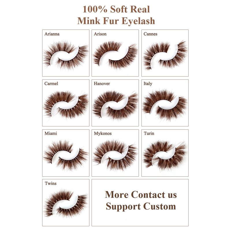 Mink Eyelash Manufacturer - OEM 3D Colored Dark Brown Strips