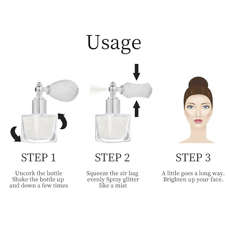 Body Glitter Spray Factory - OEM Private Label Silver Sparkle Powder