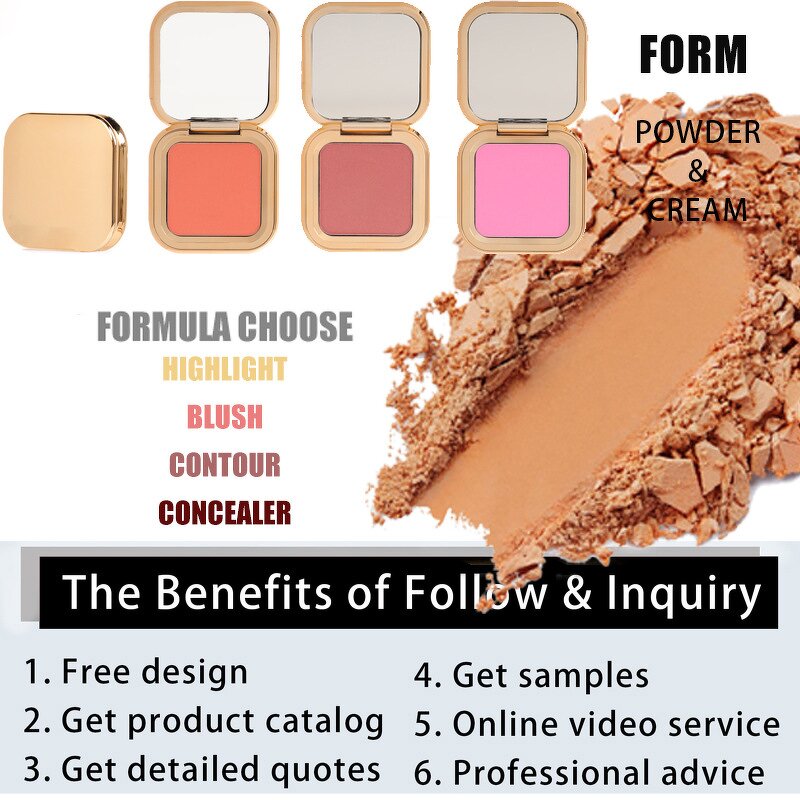 Blush Compact Supplier - OEM Hot Selling Luxury Gold Long Wear