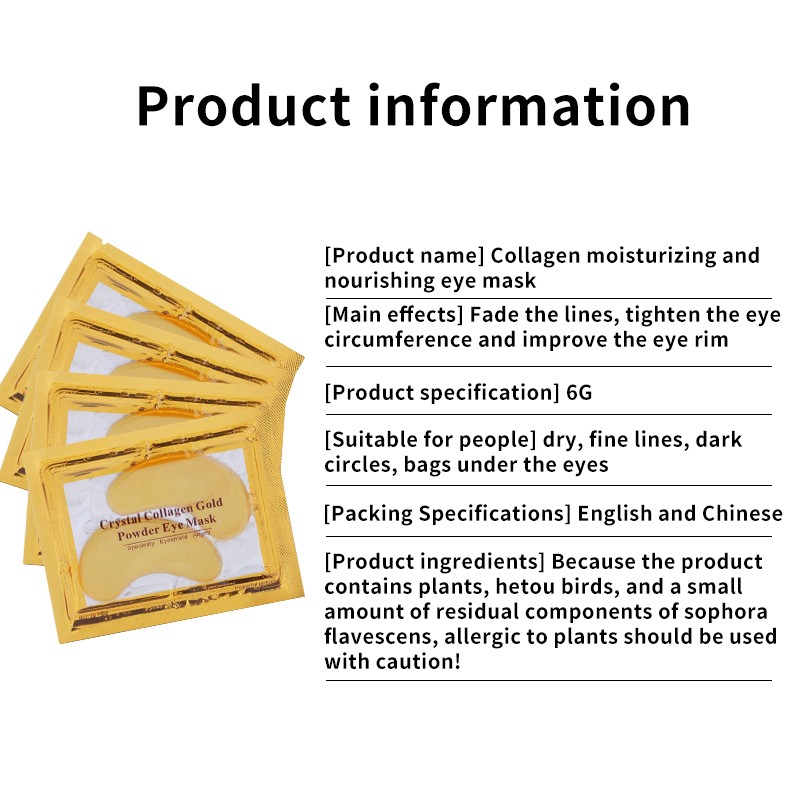Golden Eye Mask Factory - Bulk 24k Golden Eye Mask Gel Pads Hydrogel Collagen Eye Masks