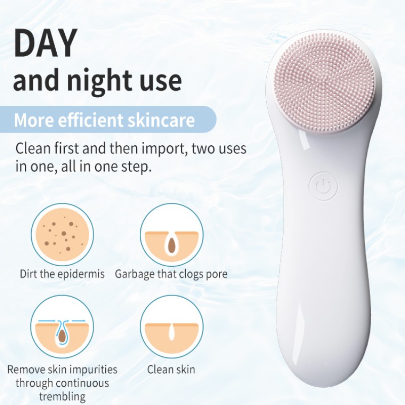 Facial Cleaning Brush Factory - OEM 2025 Latest Portable Electric Silicone Vibrating
