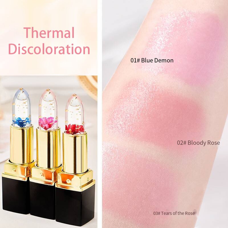 Jelly Flower Lipstick Supplier - OEM Golden Luxury Transparent Jelly